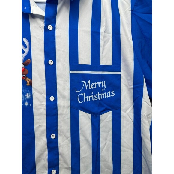 Merry Christmas funny party Button down men’s women’s medium NWOT - Picture 3 of 8